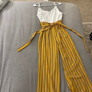 Yellow and white Francescas romper